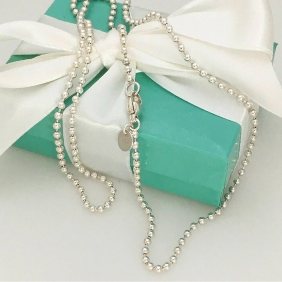 18" Tiffany & Co Dog Chain Bead Necklace in Sterling Silver SOLD!! - Picture 3 of 4